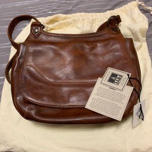 FRYE Melissa Saddle Bag in Cognac